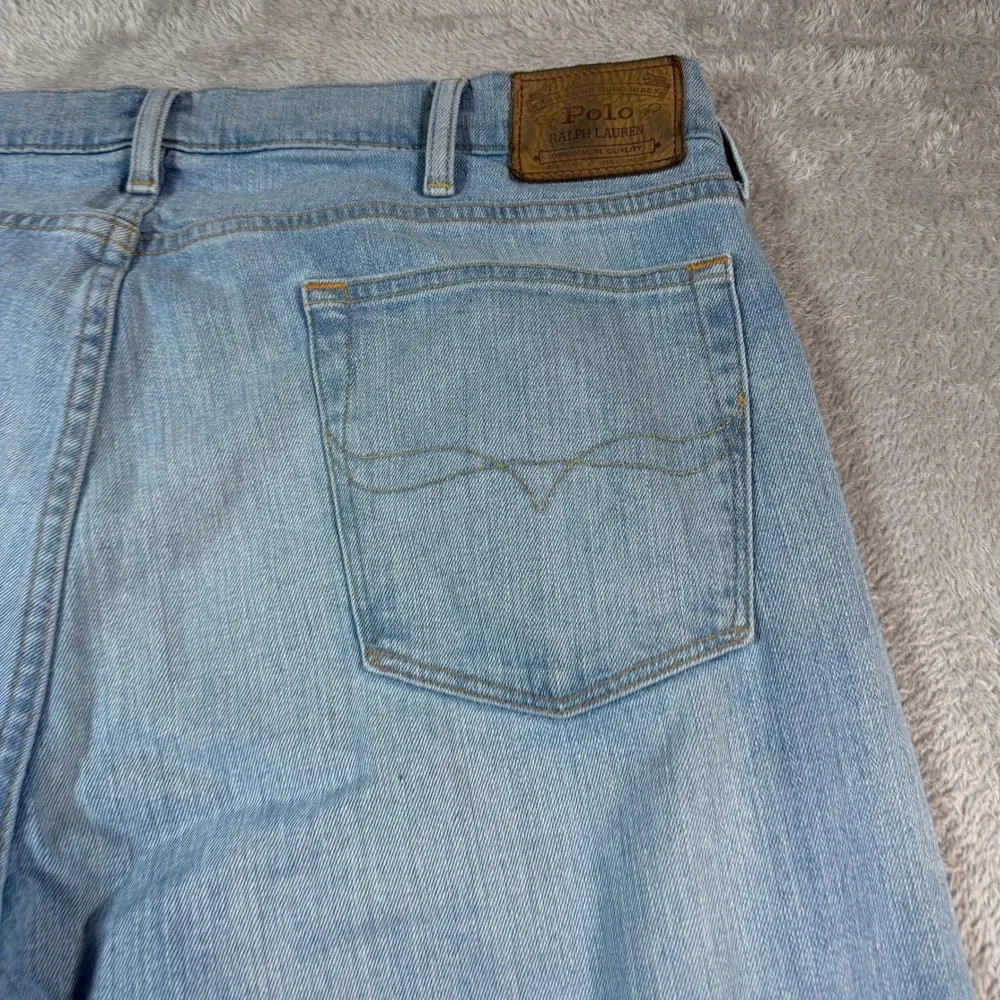 Polo Ralph Lauren Jeans Sullivan Slim Mens 38x30 Light Blue Stretch Straight Leg
